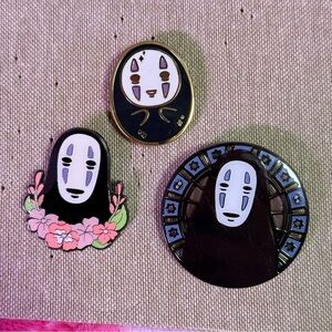 Studio Ghibli Spirited Away No-Face Enamel Pin Set — Stained Glass Blind Box